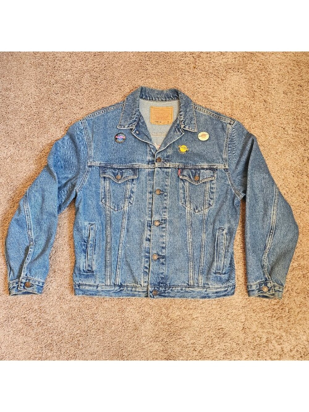 Vtg Levis Jean Jacket M Britain Hard Rock London Denim 70503-02 Trucker 80s 90s